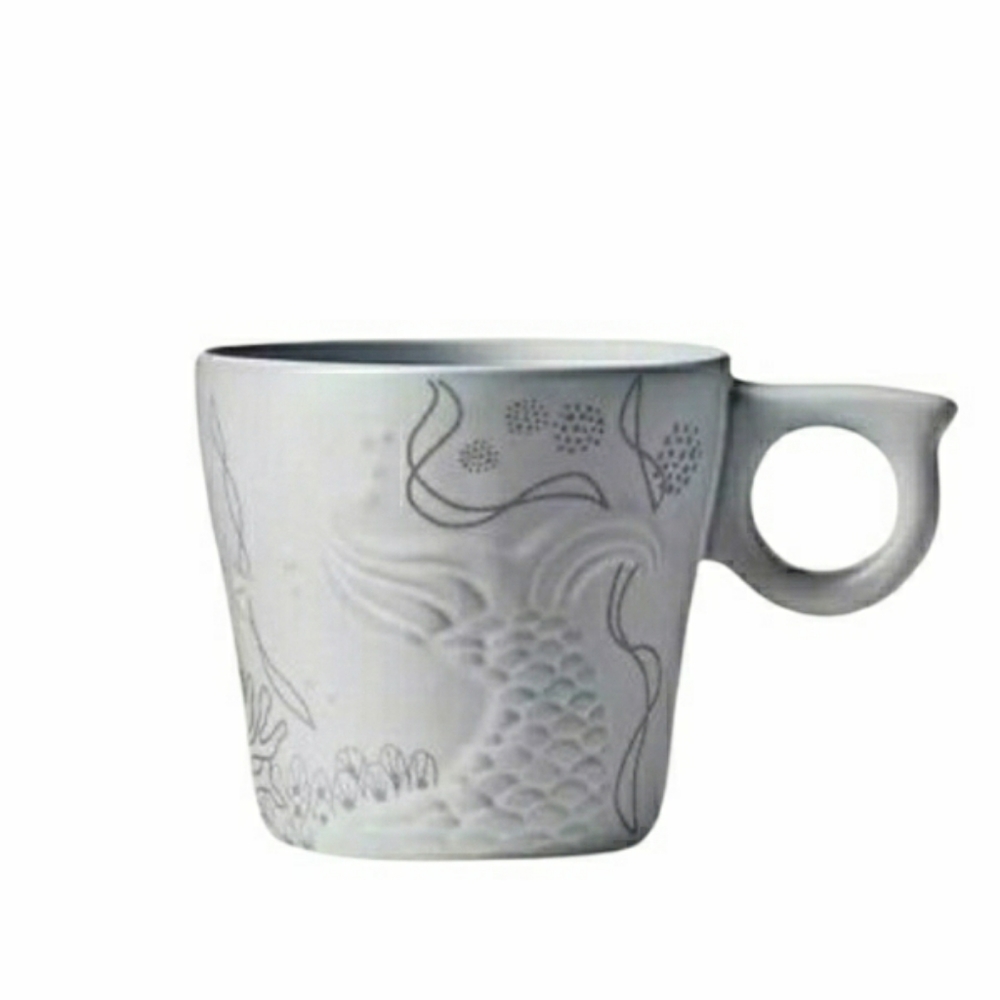 STARBUCKS 2019 Slate Grey Embossed Mermaid Mug